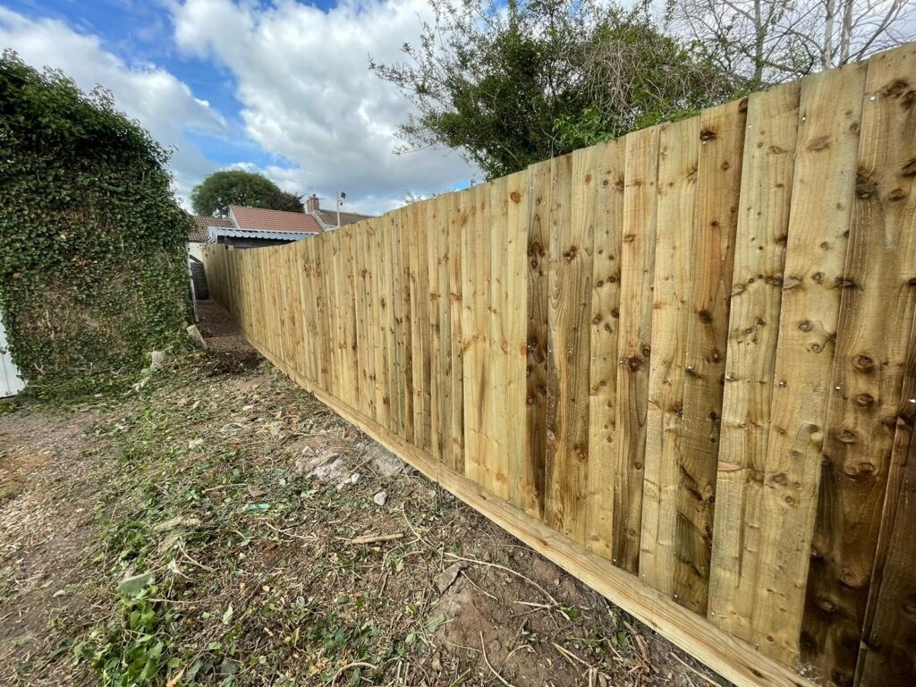 Close board fence panels fitted