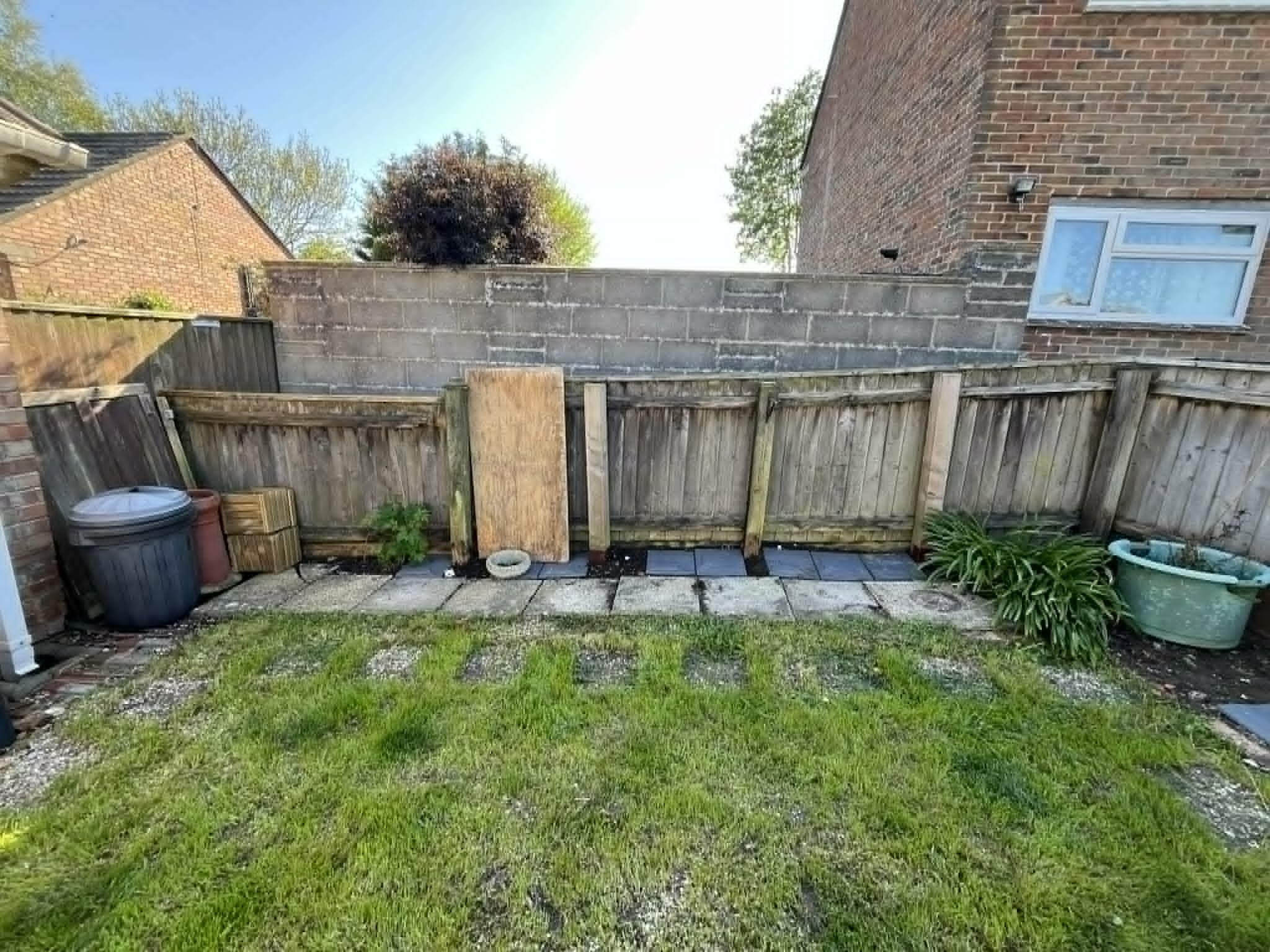 Back garden cleared and tidied