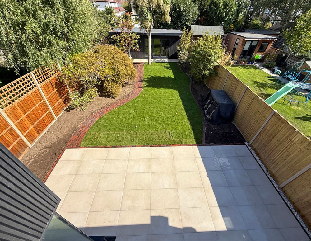 Full garden transformation with patio and lawn